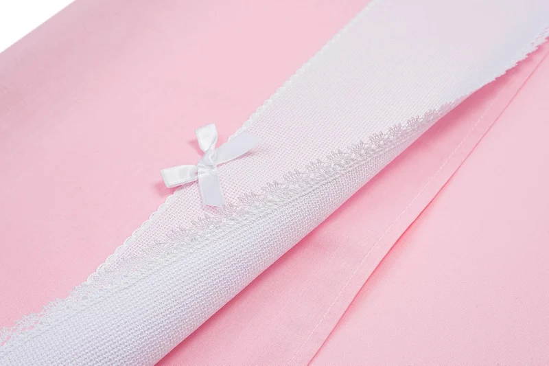 Filet - Bettwäsche-Set für Kinderwagen, 3-teilig, einfarbig, Rosa, 1 Spannbettlaken, 1 Oberlaken mit