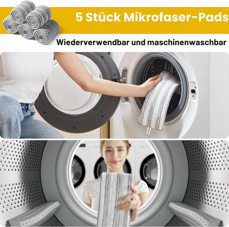 JOYMOOP Strapazierfähige kommerzielle Wischmopps für Bodenreinigung, Nass- und Trockenmopp und Eimer