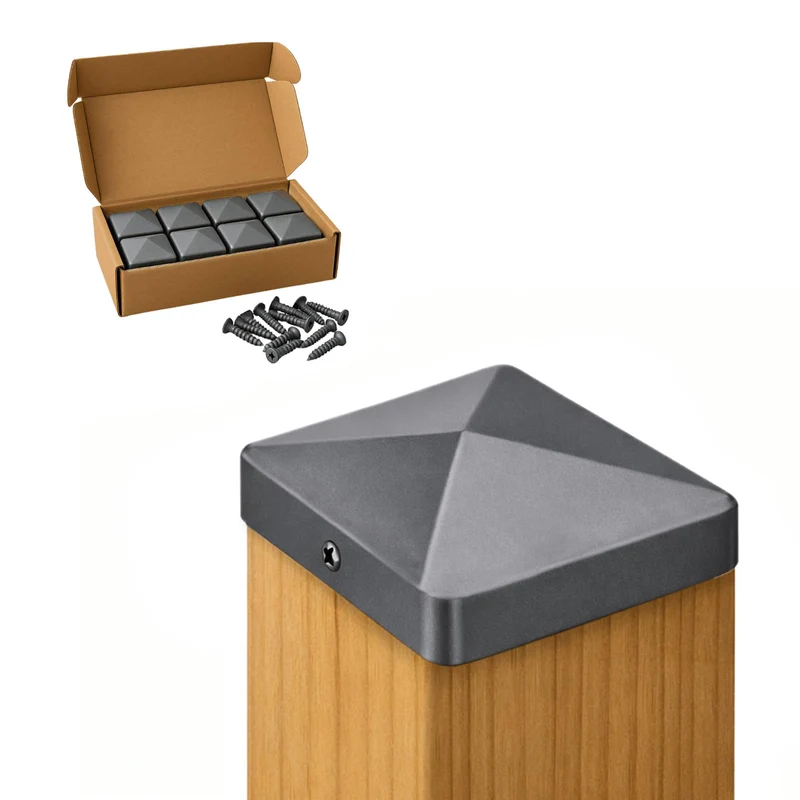 FeNau 10er Set Pfostenkappe 12x12 cm Anthrazit RAL 7016 - Carport Balken inkl. 20 Schrauben Anthrazi
