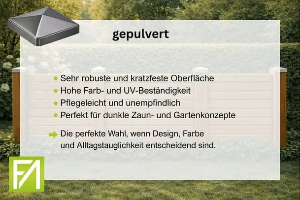 FeNau 10er Set Pfostenkappe 12x12 cm Anthrazit RAL 7016 - Carport Balken inkl. 20 Schrauben Anthrazi