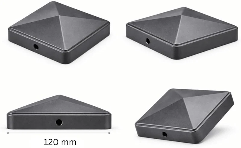 FeNau 10er Set Pfostenkappe 12x12 cm Anthrazit RAL 7016 - Carport Balken inkl. 20 Schrauben Anthrazi