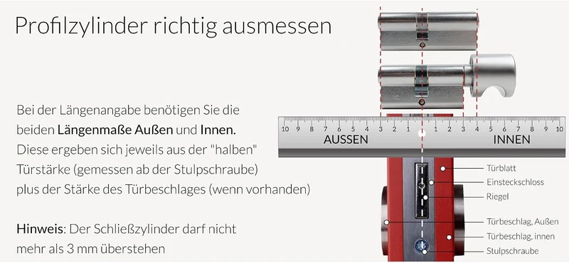 DOM ix Twido Doppelzylinder 60/50 | Schliesszylinder Zylinder | Bohrschutz Anti-Bumping Picking-Schu