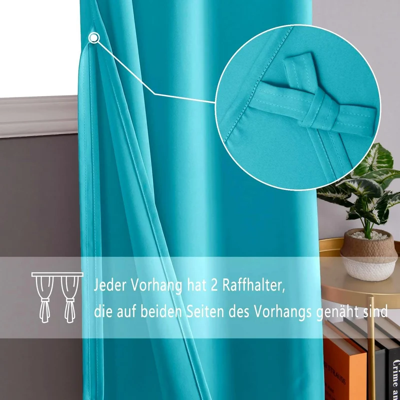 DWCN Vorhang Blickdicht Verdunkelungsgardinen mit Ösen 2 Stücke Thermogardine für Wohnzimmer,Schlafz