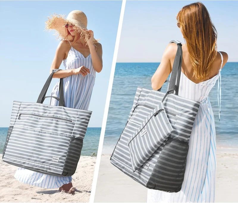 G4Free 35/50/80L Strandtasche XXL Familie & Badetasche Faltbar Gross/Wasserdicht/Leicht für Shopping