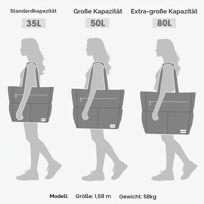 G4Free 35/50/80L Strandtasche XXL Familie & Badetasche Faltbar Gross/Wasserdicht/Leicht für Shopping