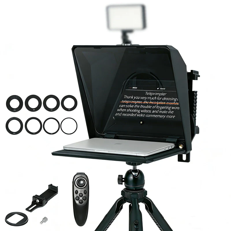 Ambitful T1 Pro Teleprompter für Handy mit Desktop-Stativ, schnell einzurichten, tragbares Telepromp