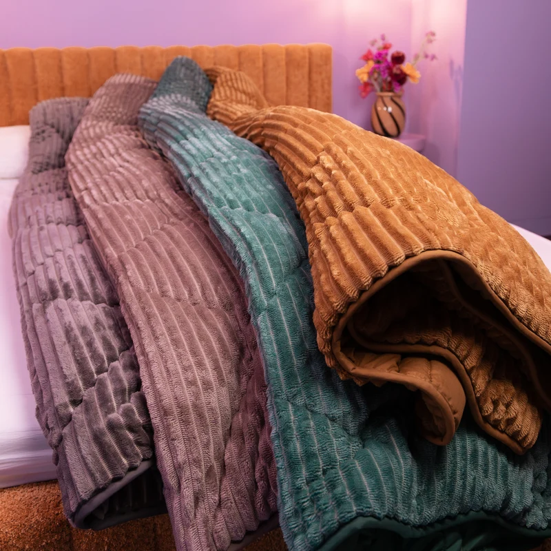 Wasbaar All Season Dekbed | Teddy Rib | Sagebrush Green