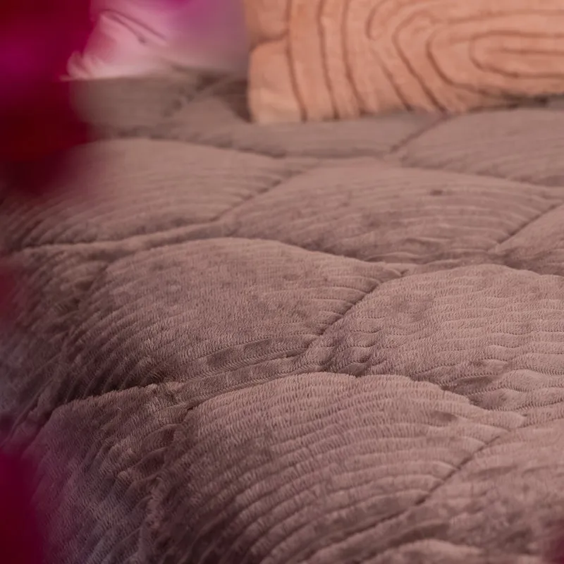 Wasbaar All Season Dekbed | Teddy Rib | Brown