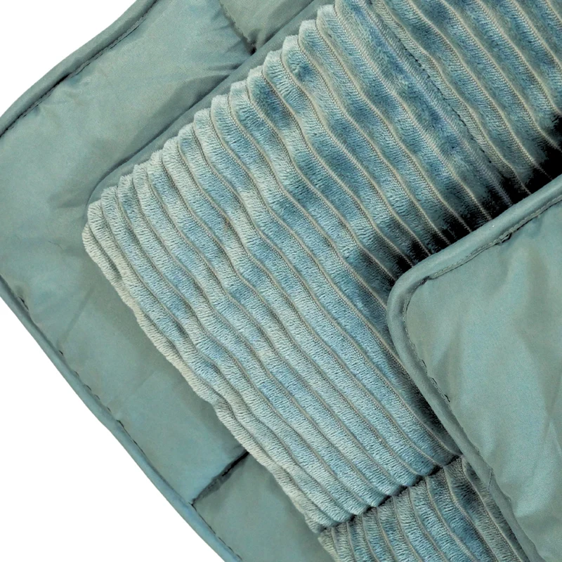 Wasbaar All Season Dekbed | Teddy Rib Square | Sagebrush Green