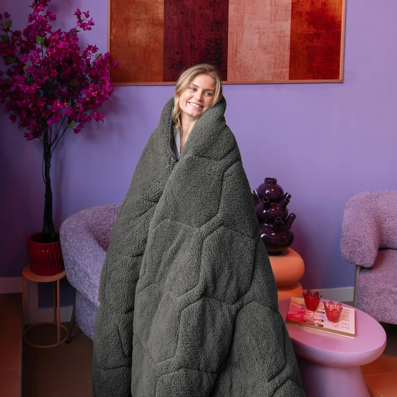 Wasbaar All Season Dekbed | Teddy | Anthracite