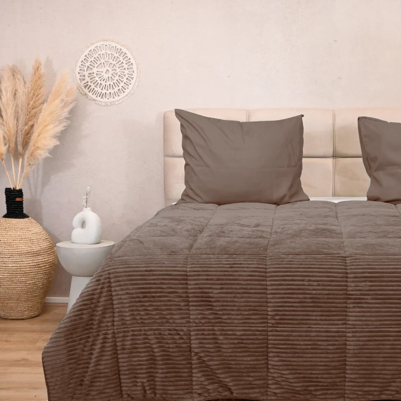 HappyBed Dekbed | Rib Brown | Voor het hele jaar
