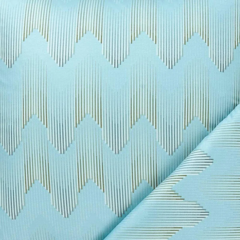 Bettwäsche Interlock Jersey Cielo Blau mit Zickzackmuster 135 x 200 cm