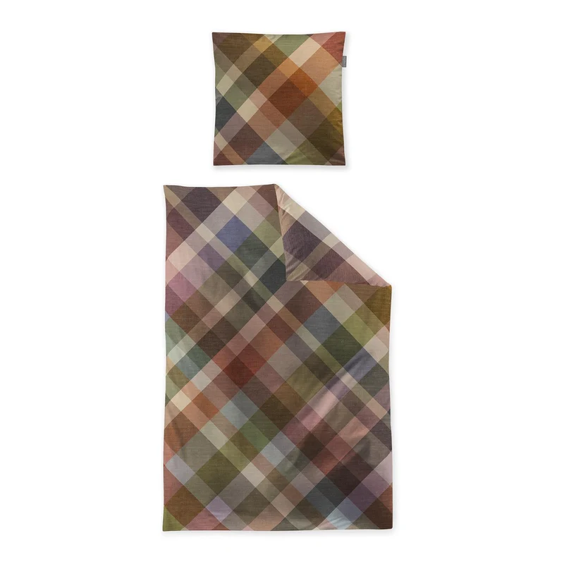 Bettwäsche Flausch Cotton Zobel Mehrfarbig mit Karomuster 135 x 200 cm