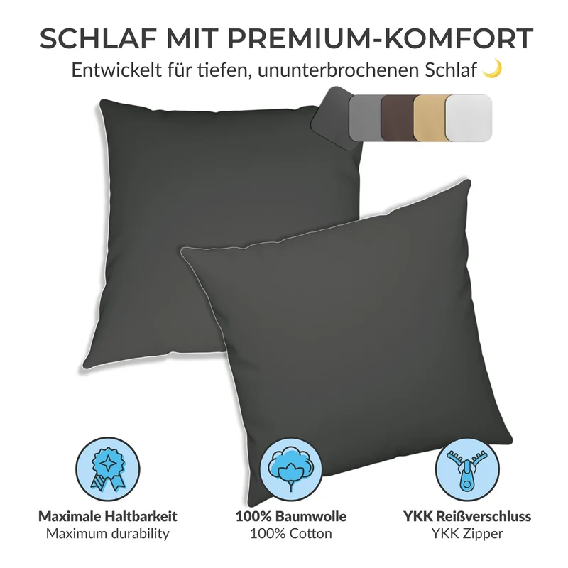 etérea Premium Jersey Kissenbezug – weich, langlebig & bügelfrei