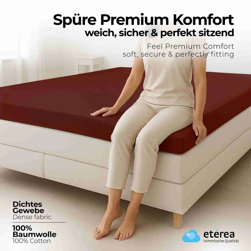 etérea 2 Stück Comfort Jersey Topper Spannbettlaken