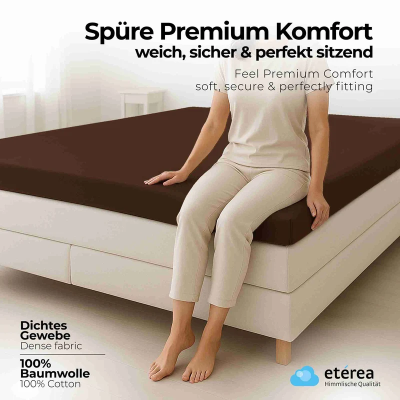 etérea 2 Stück Comfort Jersey Topper Spannbettlaken