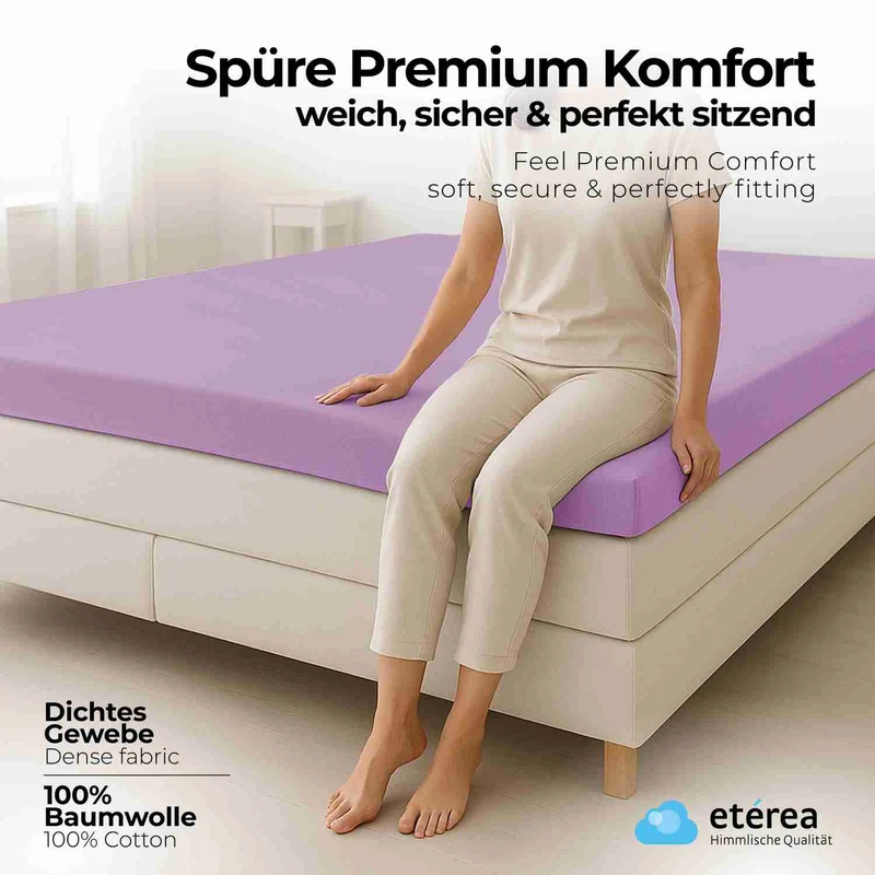 etérea 2 Stück Comfort Jersey Topper Spannbettlaken