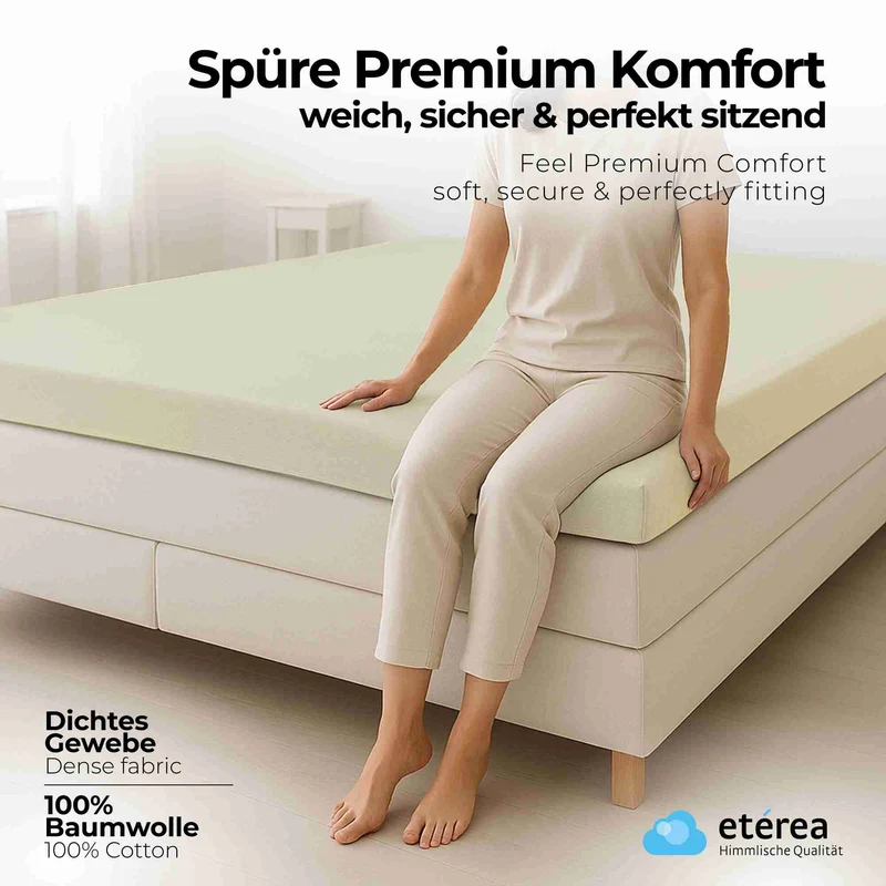 etérea 2 Stück Comfort Jersey Topper Spannbettlaken
