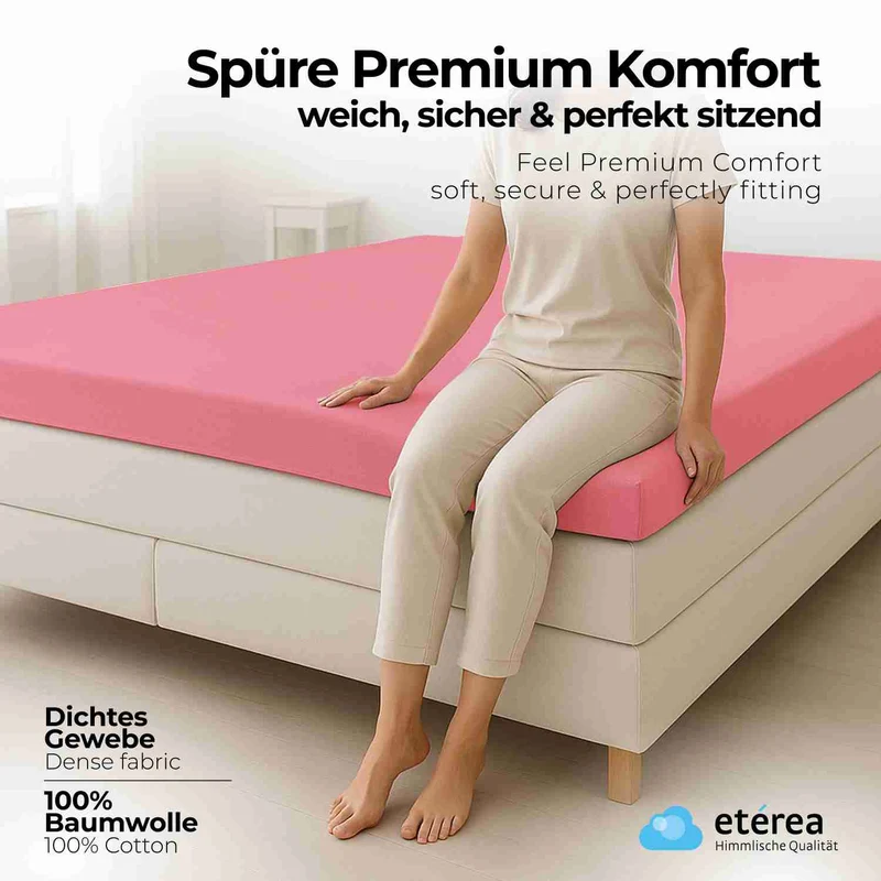 etérea 2 Stück Comfort Jersey Topper Spannbettlaken