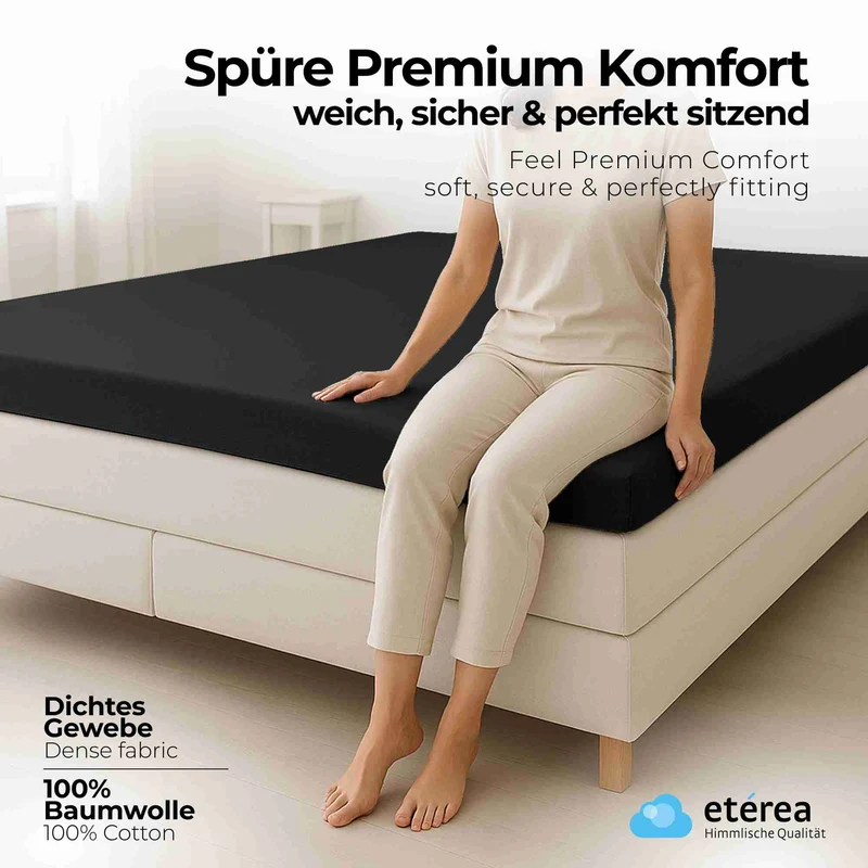 etérea 2 Stück Comfort Jersey Topper Spannbettlaken