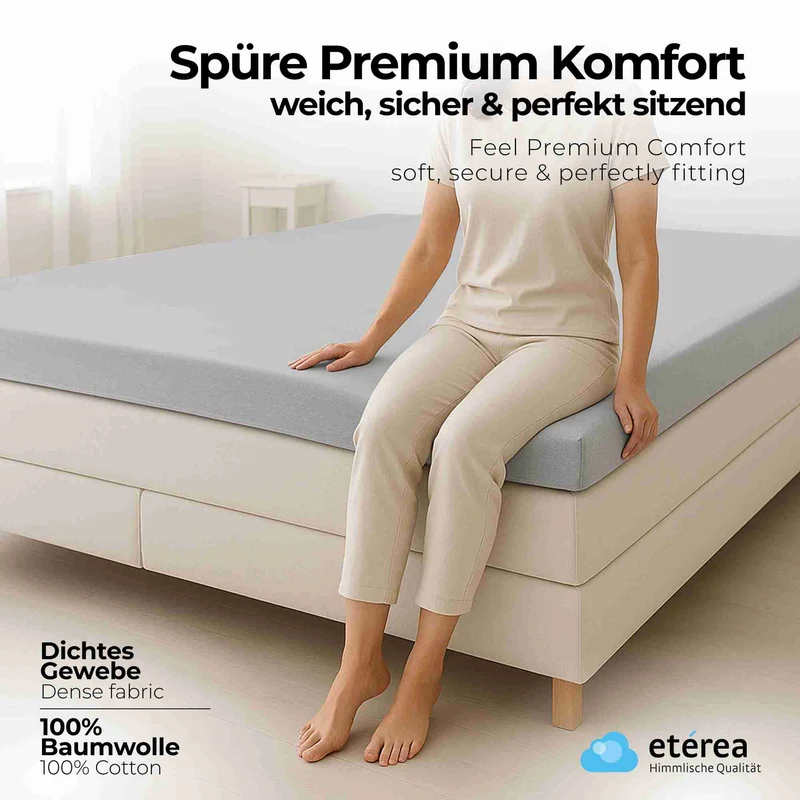 etérea 2 Stück Comfort Jersey Topper Spannbettlaken