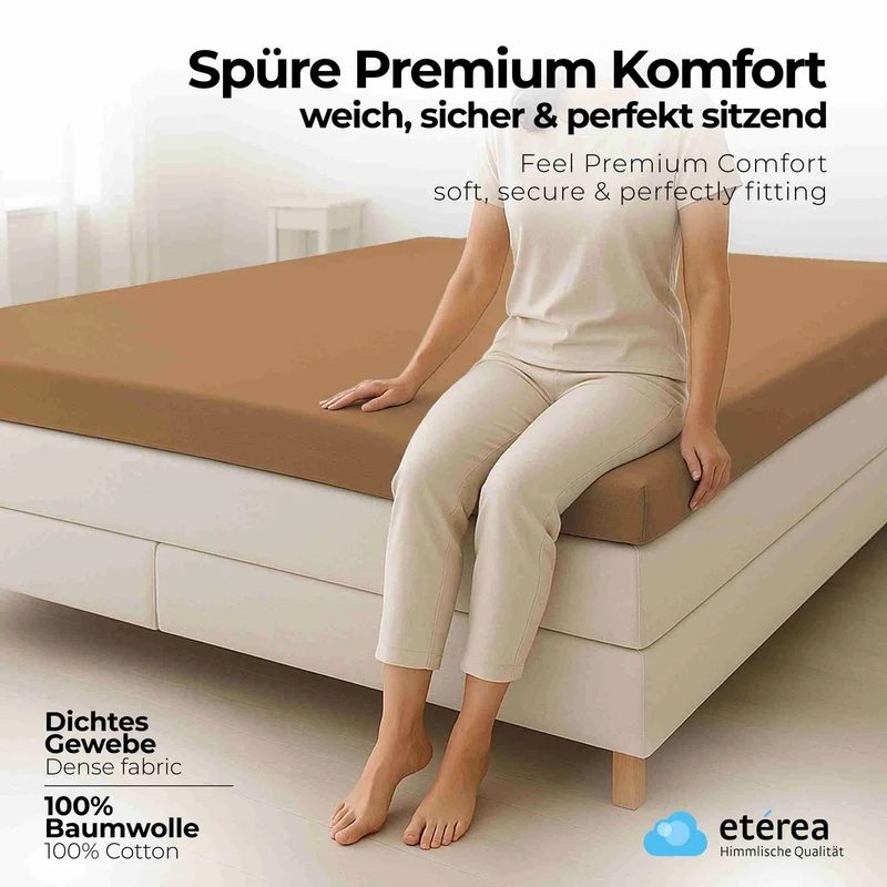 etérea 2 Stück Comfort Jersey Topper Spannbettlaken