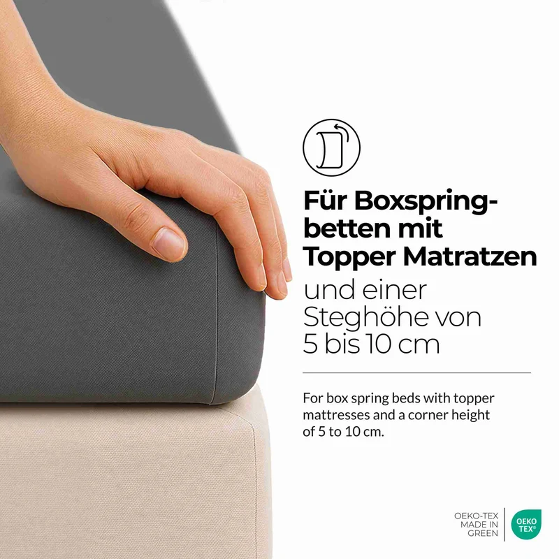 etérea 2 Stück Comfort Jersey Topper Spannbettlaken