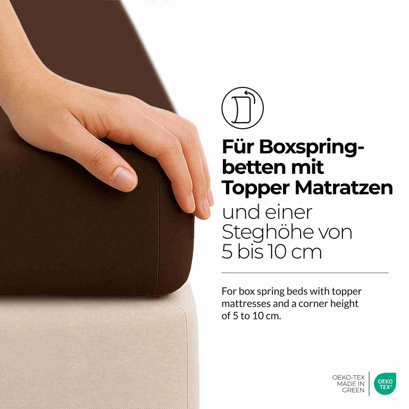 etérea 2 Stück Comfort Jersey Topper Spannbettlaken