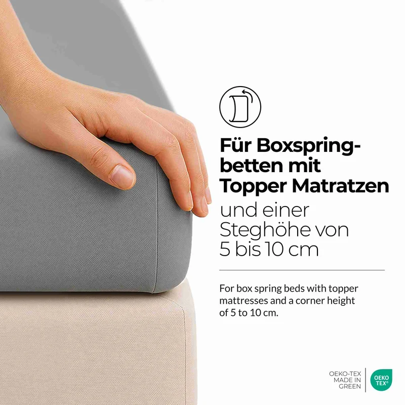 etérea 2 Stück Comfort Jersey Topper Spannbettlaken