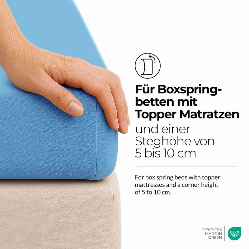 etérea 2 Stück Comfort Jersey Topper Spannbettlaken