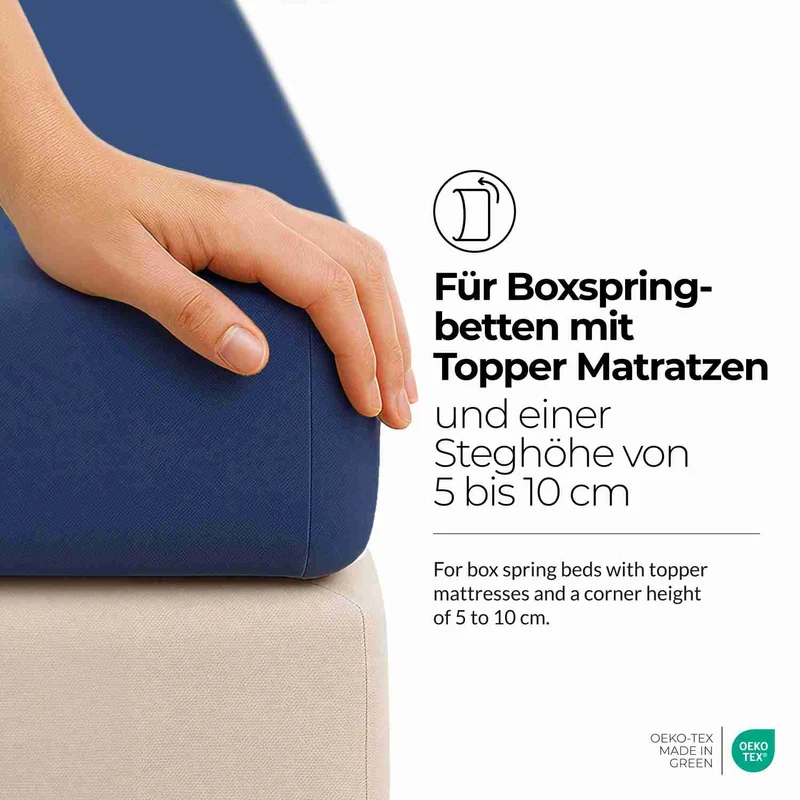 etérea 2 Stück Comfort Jersey Topper Spannbettlaken