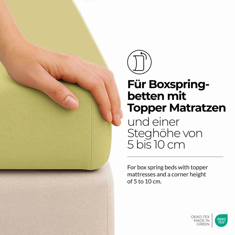 etérea 2 Stück Comfort Jersey Topper Spannbettlaken