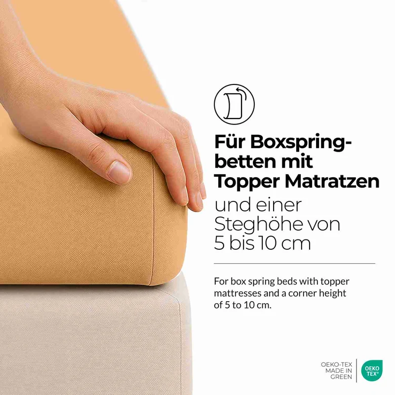 etérea 2 Stück Comfort Jersey Topper Spannbettlaken
