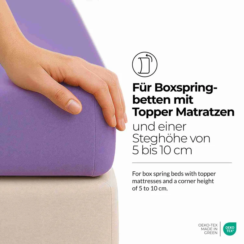 etérea 2 Stück Comfort Jersey Topper Spannbettlaken