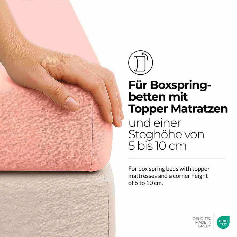 etérea 2 Stück Comfort Jersey Topper Spannbettlaken
