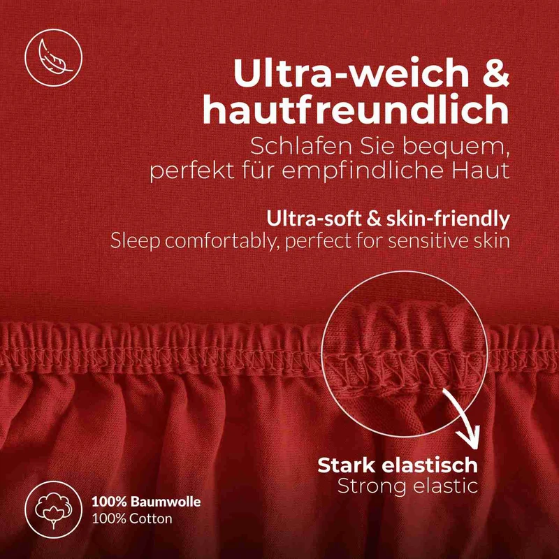 etérea 2 Stück Comfort Jersey Topper Spannbettlaken