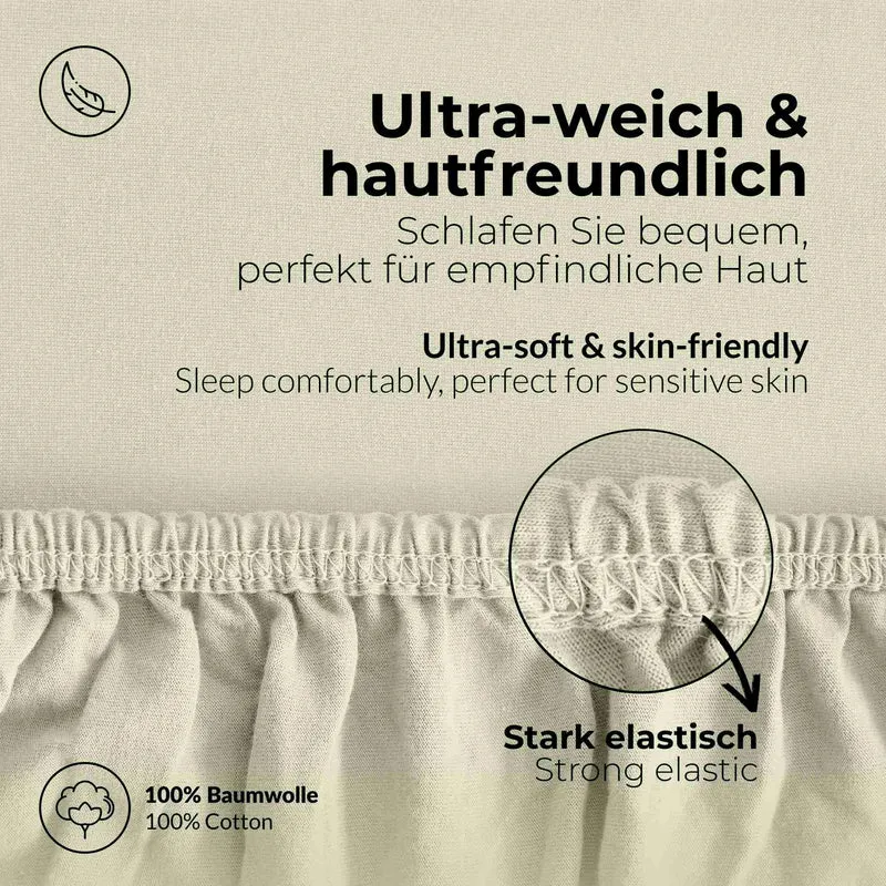 etérea 2 Stück Comfort Jersey Topper Spannbettlaken