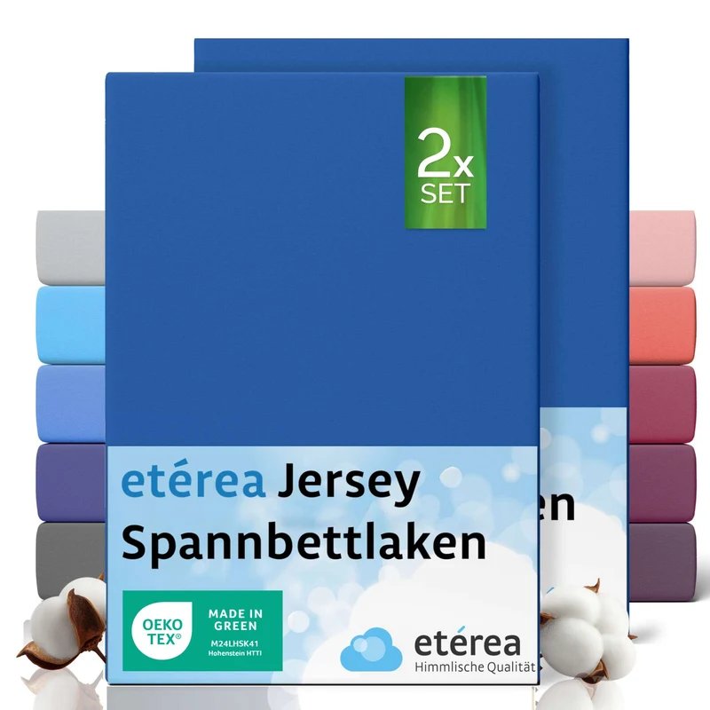 etérea 2 Stück Comfort Jersey Spannbettlaken