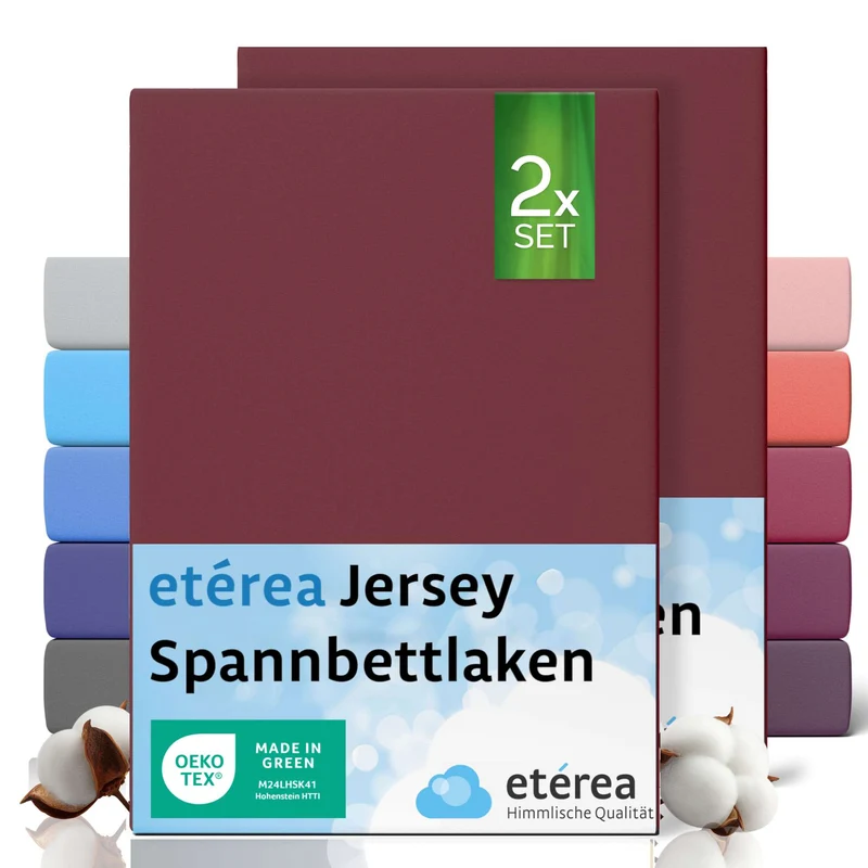 etérea 2 Stück Comfort Jersey Spannbettlaken