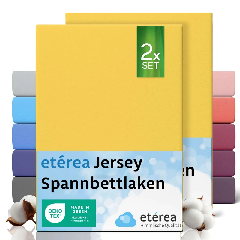 etérea 2 Stück Comfort Jersey Spannbettlaken