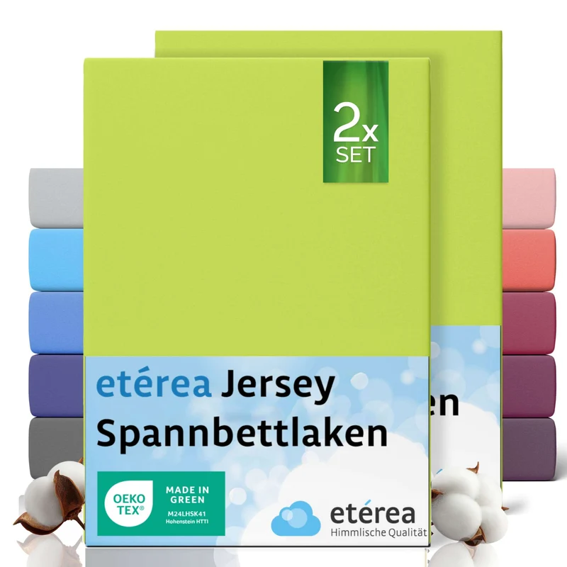 etérea 2 Stück Comfort Jersey Spannbettlaken