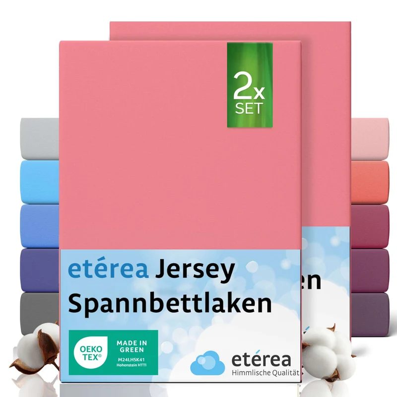 etérea 2 Stück Comfort Jersey Spannbettlaken