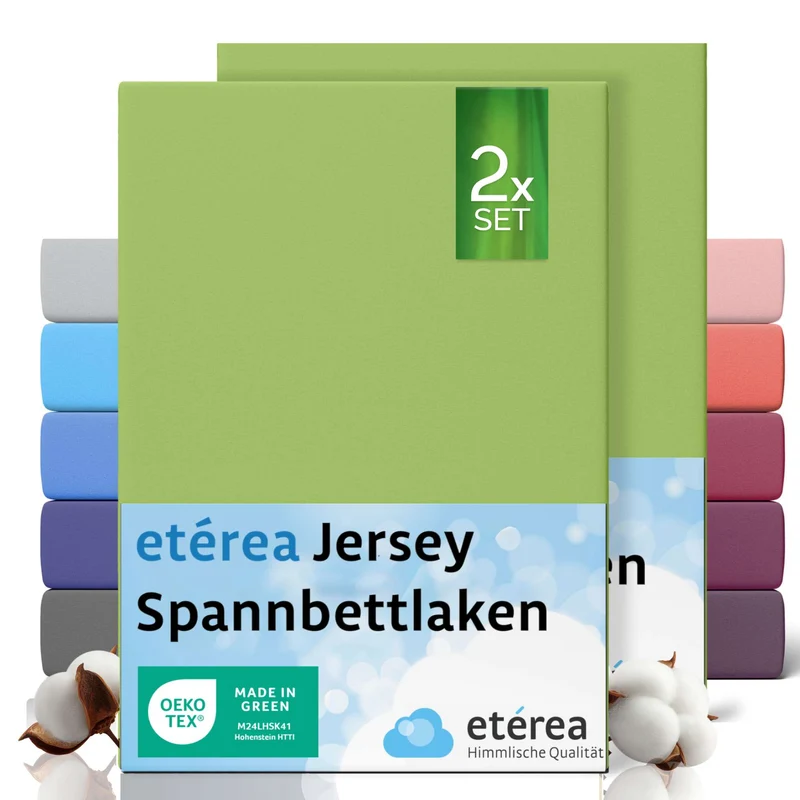 etérea 2 Stück Comfort Jersey Spannbettlaken