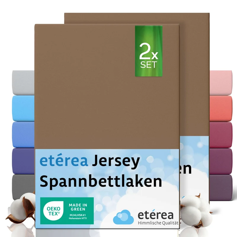 etérea 2 Stück Comfort Jersey Spannbettlaken