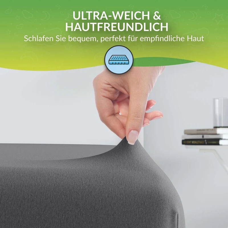 etérea 2 Stück Comfort Jersey Spannbettlaken