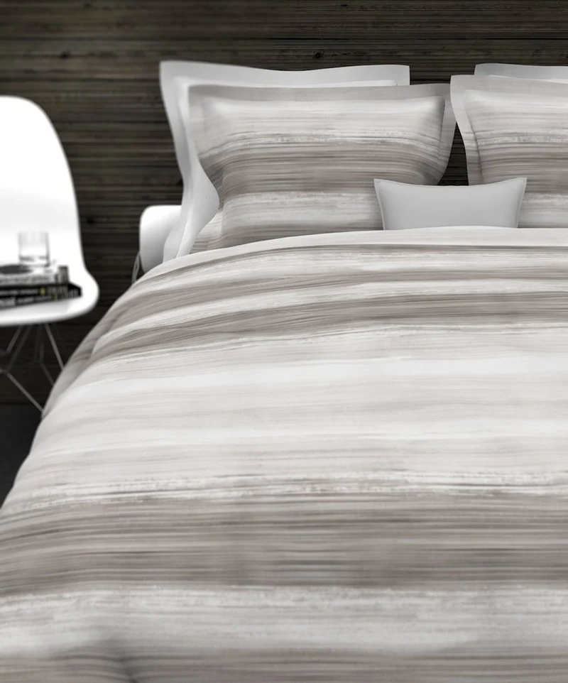 HnL Velvet Touch Baumwoll Bettwäsche Delmoore Blau Taupe 135x200 cm + 80x80 cm
