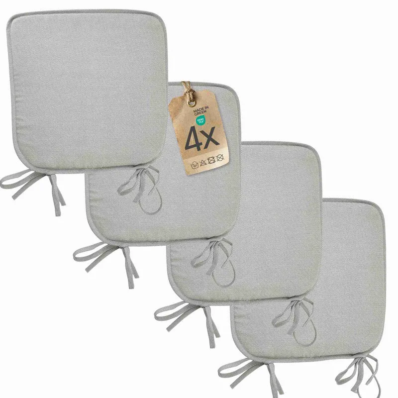 etérea Sitzkissen Stuhlkissen Streifen 38x38cm 4er Set - Innen und Aussenbereich
