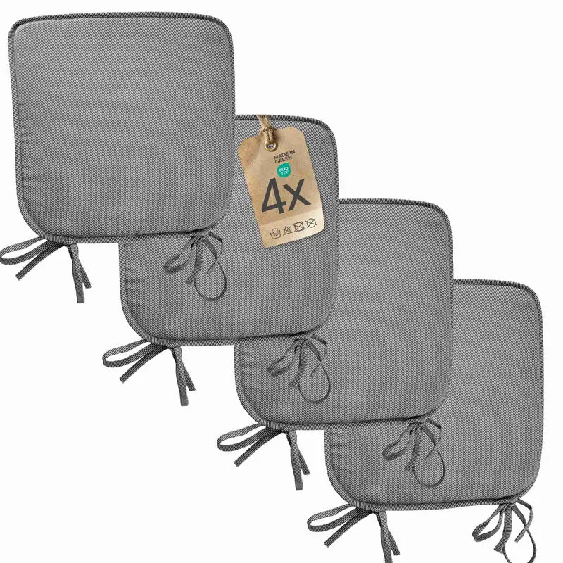 etérea Sitzkissen Stuhlkissen Streifen 38x38cm 4er Set - Innen und Aussenbereich