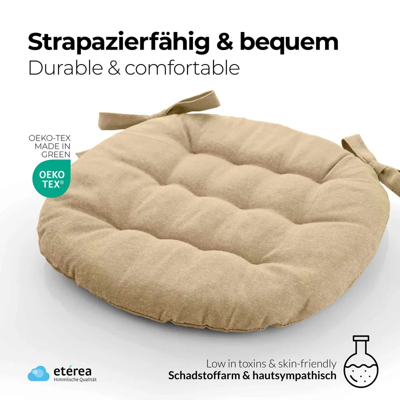 etérea Sitzkissen Stuhlkissen Basic Rund 38x38cm - Innen und Aussenbereich