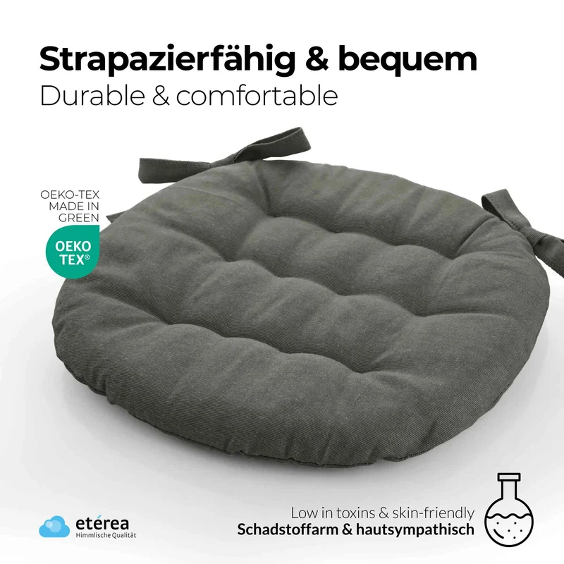 etérea Sitzkissen Stuhlkissen Basic Rund 38x38cm - Innen und Aussenbereich